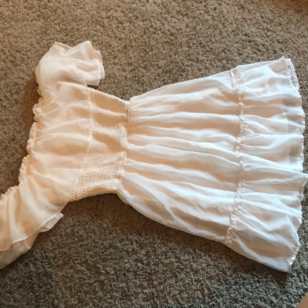 White, off the shoulder, flowy dress